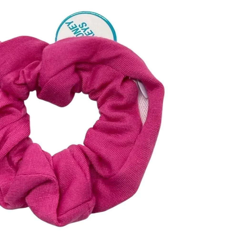Zipper Pocket Scrunchie – Pink, Black or Grey Pocket Hair Tie for Women & Teens
